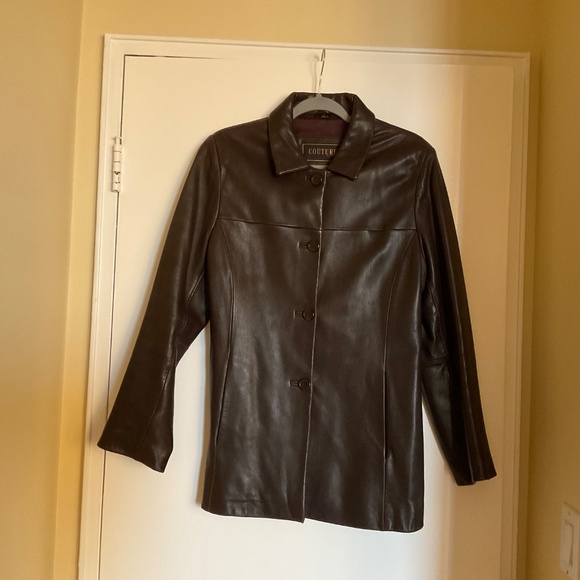 Vintage Couture Women's Leather Jacket (M) - Picture 3 of 4